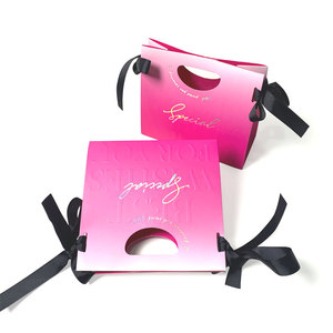 מותאם אישית ורוד מובלט לוגו לוגו שקיות נייר קטנות למתנות חתונה טובה אריזה ממתקים - Product Image 1