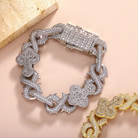 Chaîne cubaine CY Hip-Hop en forme de 8 avec croix à épines, collier entièrement serti de diamants, accessoires détachables, bracelet DIY tendance, vente en gros