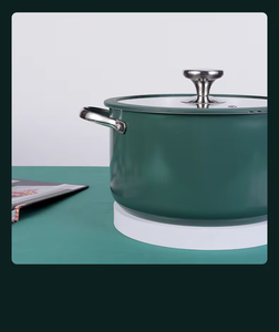 4pcs Stainless Steel Ceramic Coated <strong>Pot</strong> Set, Including 1 Milk <strong>Pot</strong>, 2 Stockpots, 1 Non-stick Pan, 4 LIDS and 1 Steamer Green - Product Image 5