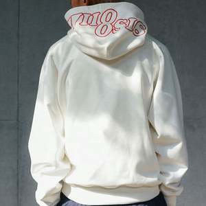 Unisex Custom <b>White</b> 100% Cotton <b>Hoodie</b> Oversized Embroidered Hooded Collar Printed Pattern for <b>Men</b> Women for Autumn Season - Product Image 1