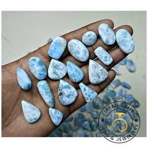 Cabochon de Larimar sélectionné, pierre précieuse naturelle de Larimar Sky Designer pour la création de bijoux, pierre de bijoux de style bohème en Larimar bleu - Product Image 2