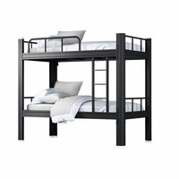 Lit superposé moderne pliable en fer double durable avec cadre métallique détachable, taille personnalisable pour hôtel, école, appartement