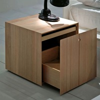 Table de chevet pliable en bois au design moderne avec 2 tiroirs, couleur personnalisable, table de rangement pour chambre et salon