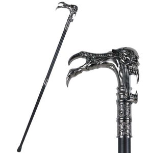 Bastón Decorativo de Metal con Diseño de Fantasma Plateado Antiguo, Elegante y Moderno, para Caballeros, Ideal para Fiestas - Product Image 1