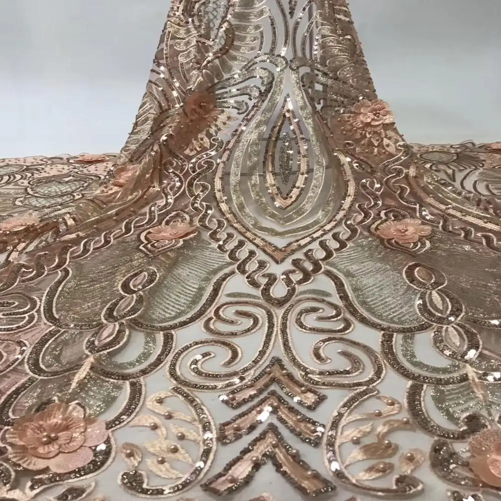 Reale paillette in rilievo di applique del Medio Oriente nobile abito da sera multicolore del merletto del ricamo
