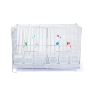 <span class=keywords><strong>Cage</strong></span> à <span class=keywords><strong>oiseaux</strong></span> double <span class=keywords><strong>avec</strong></span> cloison amovible, récipients à nourriture, <span class=keywords><strong>cage</strong></span> d'élevage pour perruches empilable <span class=keywords><strong>avec</strong></span> plateau coulissant pour un nettoyage facile - Product Image 3