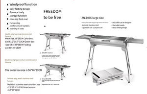Barbecue portable pliable en acier inoxydable pour le camping et la cuisine en plein air - Product Image 3
