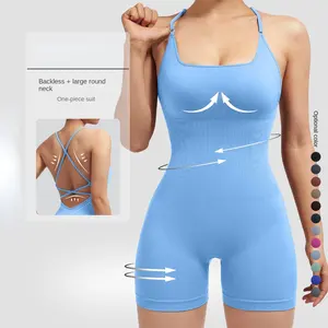 ZOYIAME Melhor Qualidade Macacão Ginásio Desgaste para As Mulheres Yoga Romper Soft Conforto Compressão Secagem Rápida Fit Cross Back Sports Romper