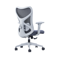 Chaise de bureau moderne avec support lombaire réglable, pivotante, en maille, avec 3 vérins à gaz et accoudoirs réglables