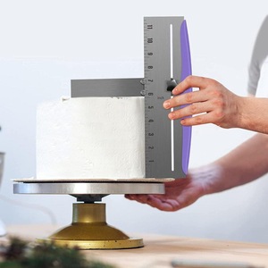 Nuevas llegadas de acero inoxidable, 2 uds., raspador de pasteles, altura ajustable, espátula más suave, crema para pasteles, herramientas de pastelería para hornear - Product Image 1