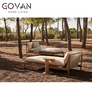 Chaise longue en teck massif nordique pour l'extérieur, style moderne minimaliste, pour hôtel, <span class=keywords><strong>piscine</strong></span>, plage, dimensions personnalisables - Product Image 4
