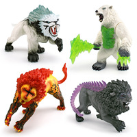 Modèles de monstres mythologiques occidentaux simulés transfrontaliers : Hippocampe, Bonhomme de neige, Tigre sabre-denté, Loup-garou décoratifs