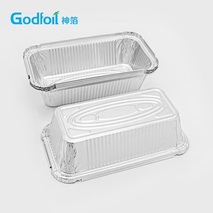 Hot Selling No6a Food Grade Aluminium Foil Takeaway Containers Disposable Rectangular Aluminium <strong>Trays</strong> with Paper LIDS for the <strong>UK</strong> - Product Image 1