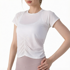 เสื้อยืดผ้าฝ้ายผู้หญิง สกรีนโลโก้ได้ แขนสั้น คอกลม สไตล์ลำลอง - Product Image 1
