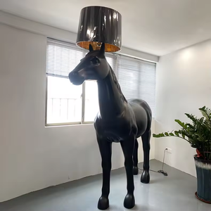 Lampadaire LED moderne en forme de <span class=keywords><strong>cheval</strong></span>, sculpture animale en fibre de verre, lumière sur pied E27, haute luminosité, installation <span class=keywords><strong>facile</strong></span> pour hôtel - Product Image 4