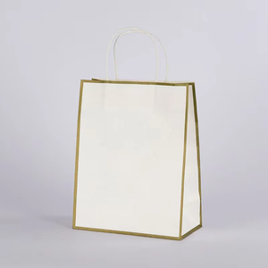 Bolsas <span class=keywords><strong>de</strong></span> Papel Kraft para Llevar Comida, con Logotipo Personalizado, al por Mayor, para Regalos, con Asas <span class=keywords><strong>de</strong></span> Cuerda Trenzada - Product Image 4
