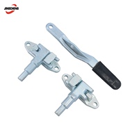 Kit complet de loquet de hayon de camion galvanisé en zinc, serrure de porte latérale de remorque basculante en acier forgé avec poignée à grip en caoutchouc