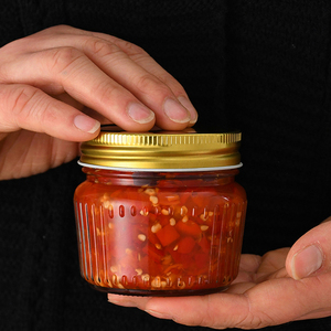 New Design Food Grade Empty Clear Round <strong>Bird</strong> <strong>Nest</strong> Bottle Jam Glass Jar With <strong>Gold</strong> Lid - Product Image 5