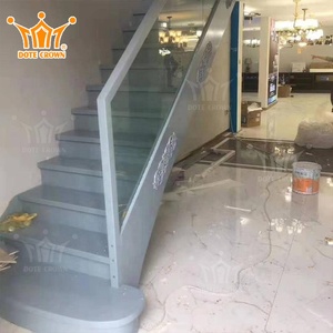 <span class=keywords><strong>Escalier</strong></span> droit moderne en acier inoxydable et <span class=keywords><strong>bois</strong></span> pour espaces restreints, idéal pour les hôtels et les escaliers extérieurs avec garde-corps en verre - Product Image 3