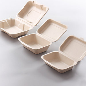 Bolsas de Bagazo Biodegradables y Reciclables para Alimentos, con 3 Divisiones, para Hamburguesas, Comida para Llevar, Apto para Microondas, Venta al Por Mayor - Product Image 5