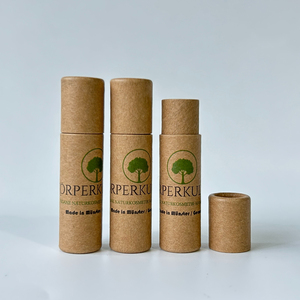 หลอดกระดาษคราฟท์สีน้ำตาลไม่ฟอกขาวแบบดันขึ้น บรรจุภัณฑ์กระดาษแข็งรีไซเคิลสำหรับบรรจุบาล์มแบบแท่งที่เป็นมิตรต่อสิ่งแวดล้อม - Product Image 4
