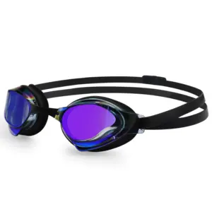 Adulte jeunesse course compétition fitness large vision miroir revêtement lentille anti-buée UV protéger lunettes lunettes de natation