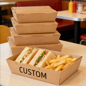 Envase de Comida Desechable de 250 ml para Comida Rápida, Caja de Papel para Llevar, Cartón para Sushi y Sándwiches, Precio de Fábrica, Ecológico - Product Image 1