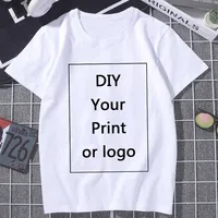 Customized Printing Leisure T Shirt Summer Women DIY Your Like Photo or Logo White T-Shirt Fashion Custom Female Tops Tshirt