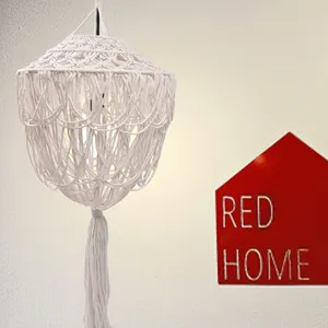 Home Decor Macrame Hanglamp Lampenkap Katoenen Touw Geweven Extra Grote Lampenkap