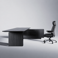 Bureau de direction en bois MDF en forme de L de luxe avec tiroirs latéraux extensibles, mobilier commercial moderne