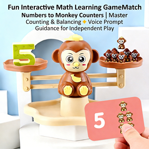Balance numérique AiJH Dinosaure et Singe – Matériel d'apprentissage sensoriel préscolaire, jouets éducatifs mathématiques - Product Image 2
