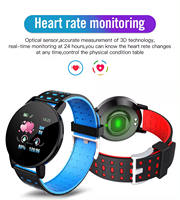 Bracelet Connecté 119 Plus en Promotion : Suivi d'Activité, Boussole, Étanche, Moniteur de Fréquence Cardiaque pour Android et iOS