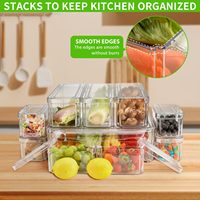 Transparent de qualité alimentaire en plastique bac à légumes réfrigérateur couvercle de stockage Rectangle cuisine tri stockage pour légumes Fruits