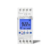 SINOTIMER TM922 Temporizador Digital Programable de 2 Canales con Intervalo de Segundos, Relé de Tiempo para Riel DIN de 7 Días y 24 Horas