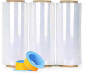 HUAMAO 80 Gauge Clear Industrial <b>Stretch</b> <b>Wrap</b> 12x1000Ft 3 Pack Heavy Duty Cling Film for Moving Pallet Packing - Product Image 1