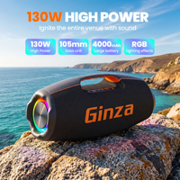 Enceinte portable sans fil 130W avec éclairage RGB, étanche, pour fêtes en extérieur et plage, V5.3