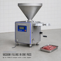 Machine à saucisses électrique en acier inoxydable 380V 4.8-6.6KW jusqu'à 3500L/H, avec trémie de 30-220L, remplisseuse de viande sous vide