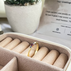 แหวนพลอยโรโดไลต์ธรรมชาติ925เครื่องประดับเงินสเตอร์ลิงสำหรับผู้หญิง - Product Image 1