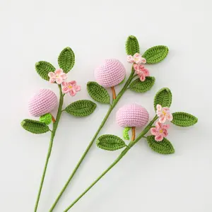 V443 Simulation peach crochet flower spot can be sent and mixed wholesale for home decoration
