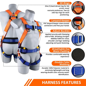 Arnés <span class=keywords><strong>de</strong></span> Seguridad Ajustable para Trabajos en Altura, Rescate, Espeleología, Rappel, Protección Corporal Completa, Protección <span class=keywords><strong>de</strong></span> Cintura para Escalada - Product Image 6
