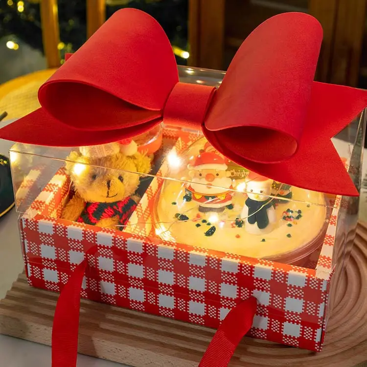 로즈 럭셔리 나비 뚜껑 상자 우아한 리본 손잡이 꽃 간식 큰 빨간 나비 매듭 선물 발렌타인 데이 상자에 대 한 명확한 꽃 케이크 상자