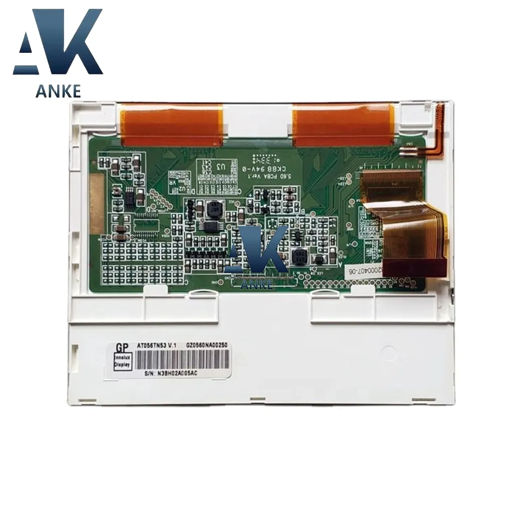 شاشة أصلية من إنولوكس طراز AT056TN53 V.1 مزودة بمعالج TFT LCD وشاشة مقاس 5.6 بوصة و40 سنًا بدقة 640×480