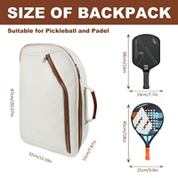Sac à dos convertible 3-en-1 pour raquettes de pickleball et de padel Rhino Armor en cuir PU de luxe, imperméable et résistant à l'eau