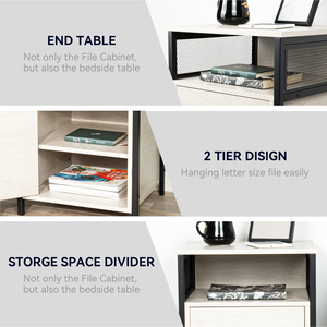 Armoire de rangement de bureau en bois à roulettes, trois niveaux, étagères réglables, résistante à l'eau, organisateur multifonctionnel pour documents - Product Image 4