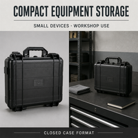 Boîte de rangement portable noire pour outils, étui de transport fermé pour la réparation automobile et le stockage en atelier