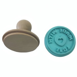 Ensemble de timbres à biscuits en silicone de qualité alimentaire avec manche en bois, moule de cuisson antiadhésif <span class=keywords><strong>pour</strong></span> biscuits et biscuits - Product Image 2