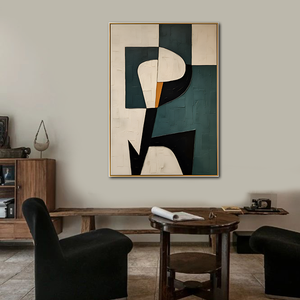 Dipinto a Olio Astratto Semplice con Texture, Arte Murale Incorniciata Pronta da Appendere per Decorazione Casa e Hotel - Product Image 4