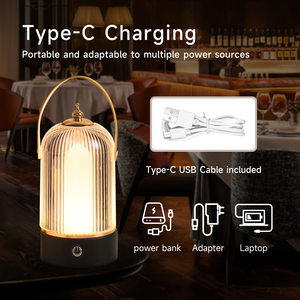 Lampe de table <span class=keywords><strong>LED</strong></span> rechargeable sans fil, design moderne, étanche IP54, portable, pour le camping, avec fonction tactile, lumière de nuit décorative. - Product Image 4