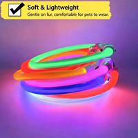 Collier laser lumineux pour chien avec éclairage LED rechargeable par USB et anneau de cou durable, design moderne, doux et mignon