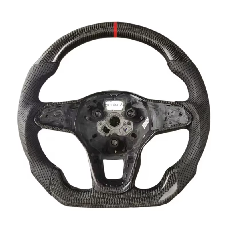 MK8 คาร์บอนไฟเบอร์+หนังเจาะรู+เย็บสีดำ